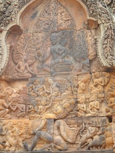 Scenes from the Ramayana on pediment
