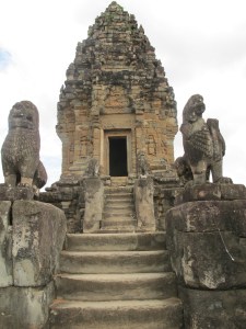 Bakong Temple- stairs leading to lotus shaped tower