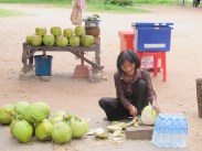Khmer lady with coconuts