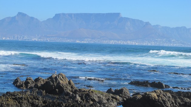 Table Mountain across Robben Island