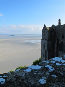 View at top of abbey, Mont St. Michel