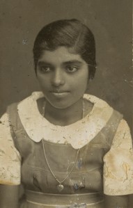 Mom at 16 in school uniform